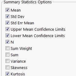 Customize summary statistics