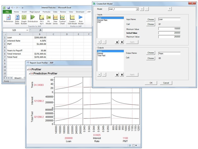 JMP add-in Excel Profiler