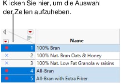 Deselecting Rows