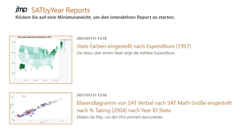 Index Page for Multiple Interactive HTML Reports