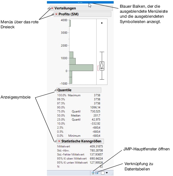 Distribution Report Window on Windows