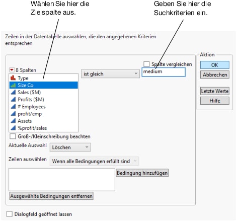 Select Rows Window