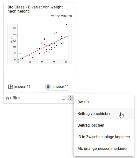 Einen Beitrag verschieben