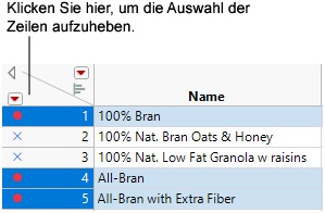 Deselecting Rows