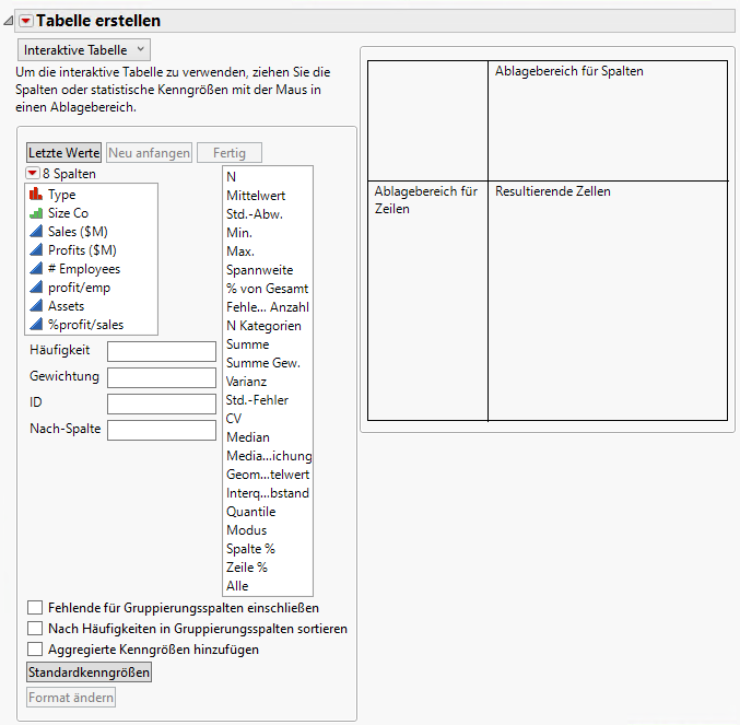 Tabulate Workspace