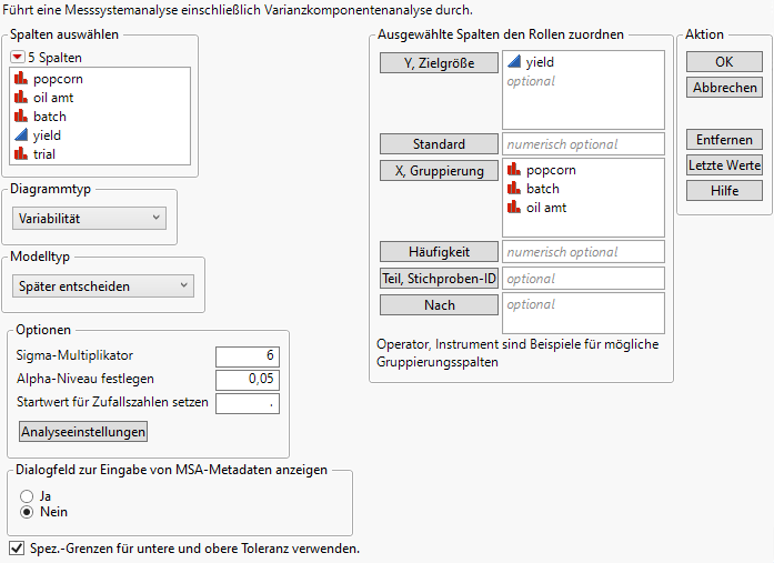 Variability Chart Window