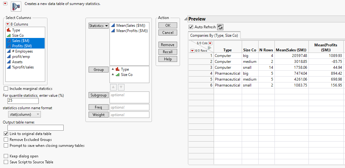 Completed Summary Window