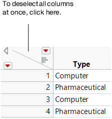 Deselecting Columns