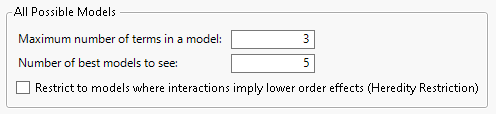 All Possible Models Pop-up Dialog