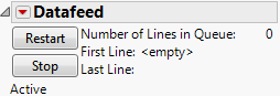 A Datafeed Window Shows the Status and Offers Controls