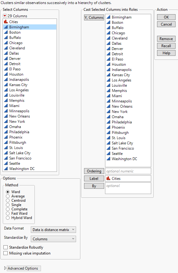 Completed Distance Matrix Launch Window