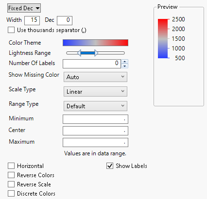 Gradient Settings Window