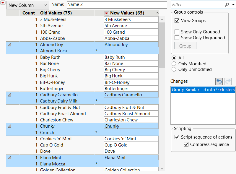 Grouping Similar Values