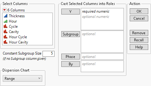 Launch Window for Variable Control Charts