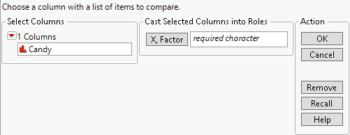 MaxDiff Launch Window using Candy Profiles.jmp