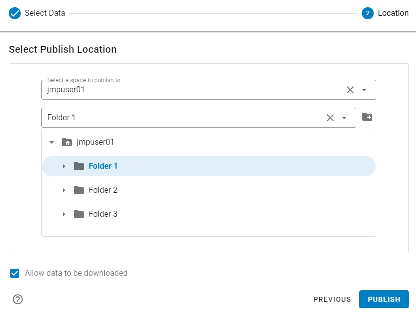 Select Where to Publish the Data