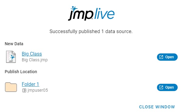 Publish Status for a New Data Table