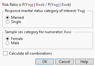 The Choose Relative Risk Categories Window