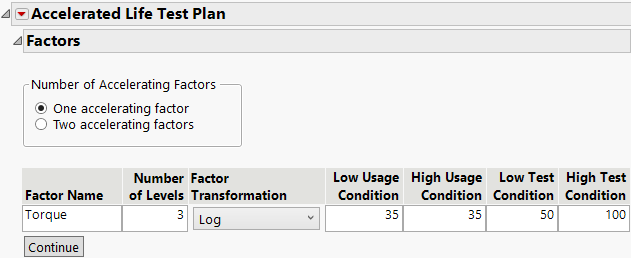 Completed ALT Specification Window