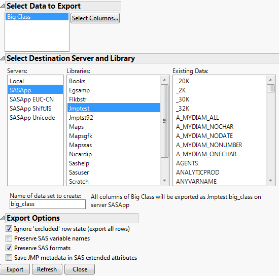 Export Data to SAS