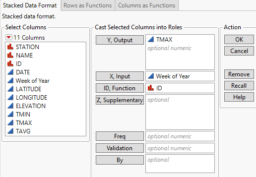 Functional Data Explorer Launch Window