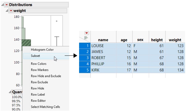 Creating a Subset Data Table from a Report