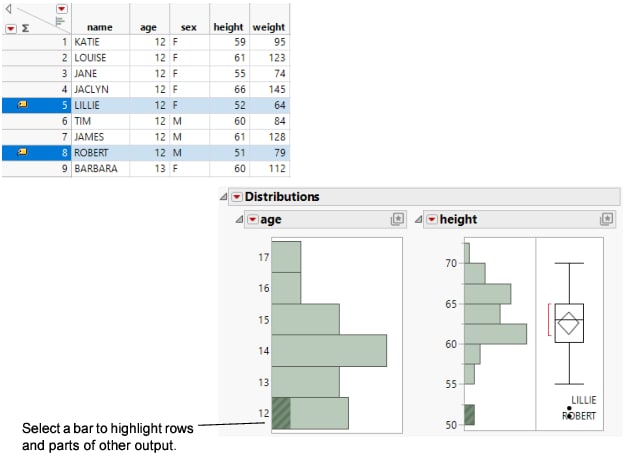 Highlighting Bars and Rows