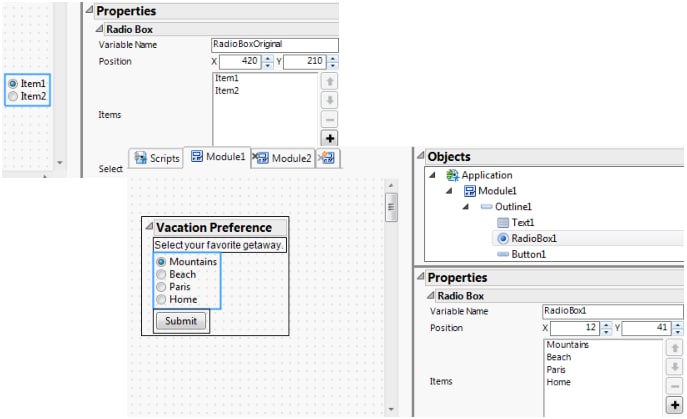 Radio Box Object Properties