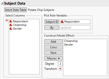 Completed Subject Data Outline