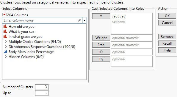 Latent Class Analysis Launch Window