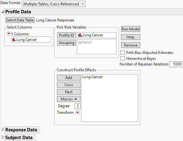 Completed Profile Data Panel