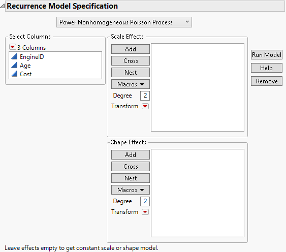 Recurrence Model Specification