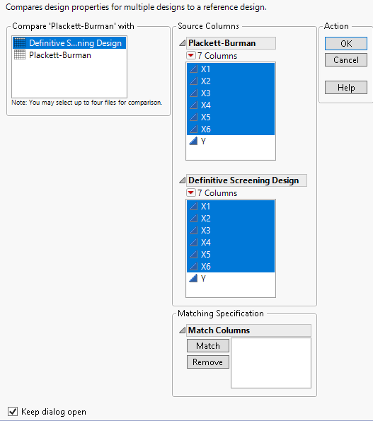 Launch Window with Matched Columns