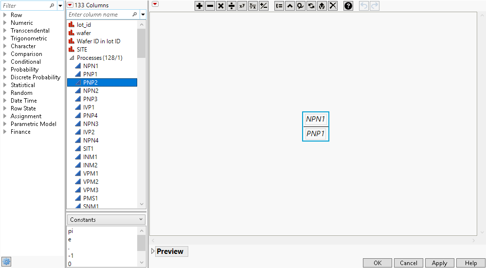 Create the Formula NPN1/PNP1