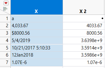 Parsed Numbers