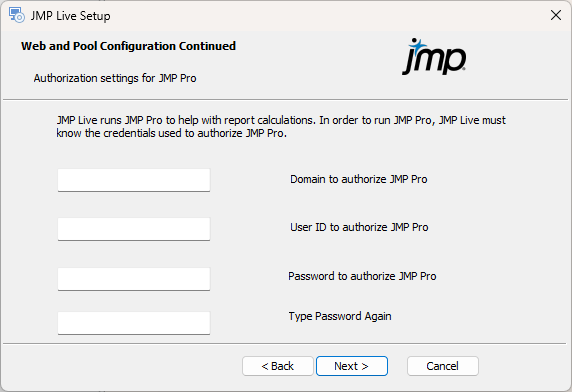 Configure JMP Settings