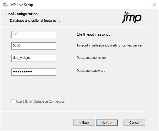 Configure JMP Settings