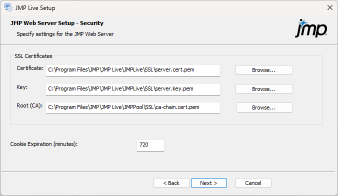 Specify SSL Certificates