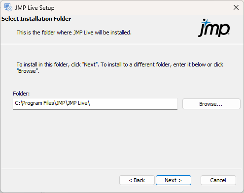 Specify Installation Folder