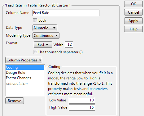 Coding Property Panel for Feed Rate