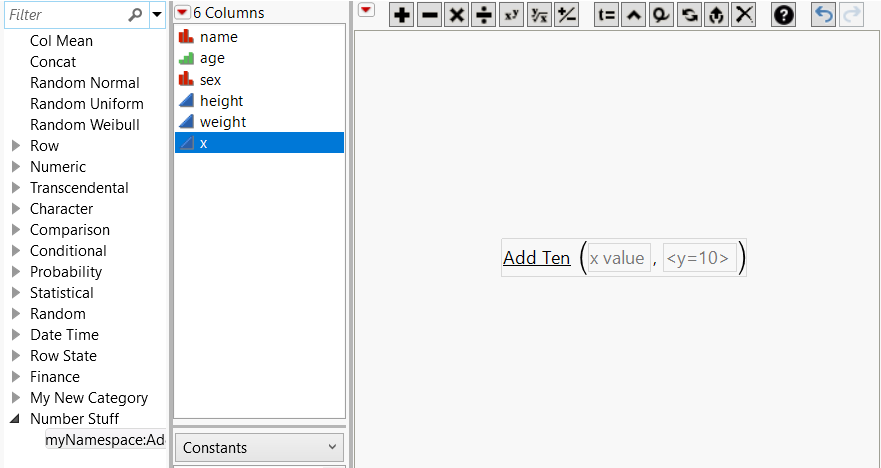 Custom Function in the Formula Editor