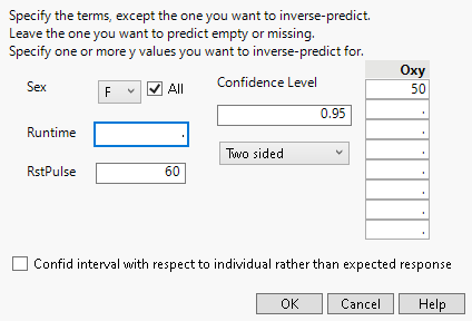 Inverse Prediction Specification