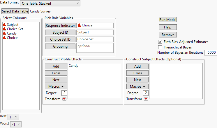 Completed MaxDiff Analysis Launch Window