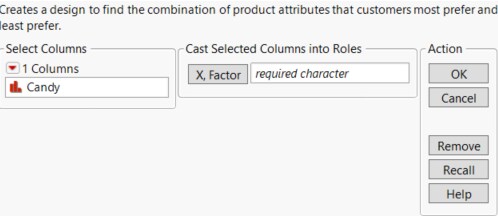 MaxDiff Launch Window using Candy Profiles.jmp