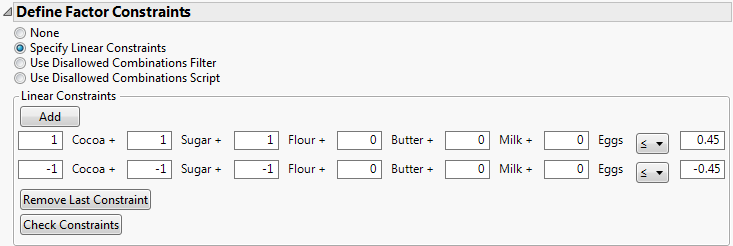 Define Factor Constraints