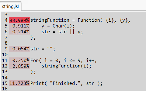 Profiled Script Window