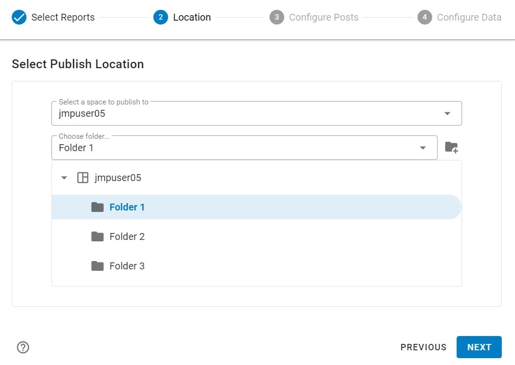 Select Where to Publish the Reports