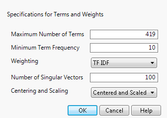 SVD Specification Window