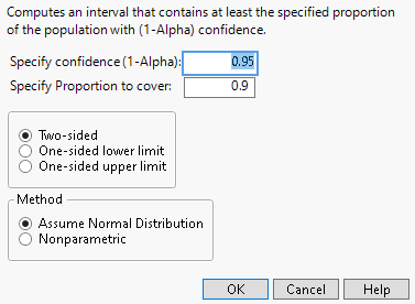 The Tolerance Intervals Window