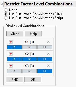 Completed Restrict Factor Level Combinations Panel